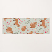 Whimsical Fox Pattern Yogamat (Achterkant (horizontaal))