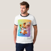Whimsical Fox-Rabbit Hybrid Art T-Shirt * Schattig (Voorkant volledig)