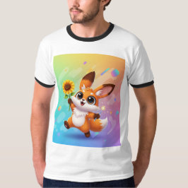 Whimsical Fox-Rabbit Hybrid Art T-Shirt * Schattig