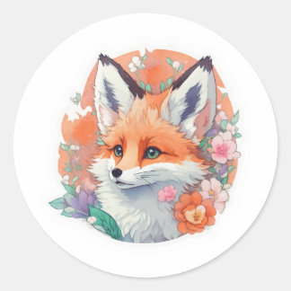 Whimsical Fox Ronde Sticker