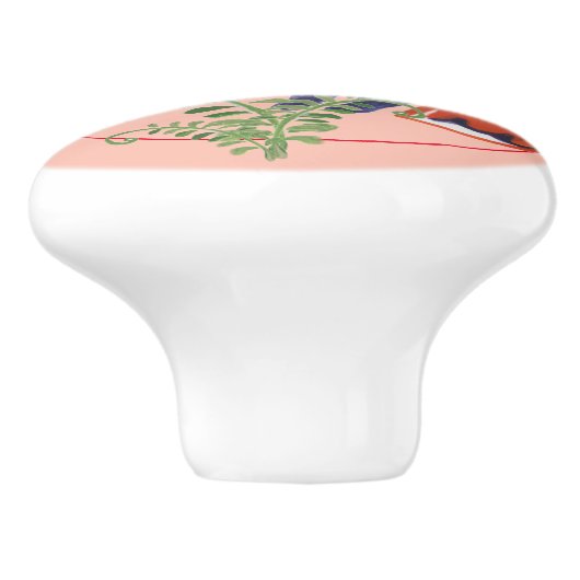 Whimsical Fox & Varen Folk Art Rustieke Kwekerij R Keramische Knop (Zijkant)