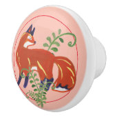 Whimsical Fox & Varen Folk Art Rustieke Kwekerij R Keramische Knop (Rechts)