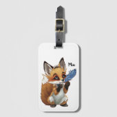 Whimsical Fox with a Feather Bagagelabel (Voorkant (verticaal))