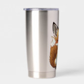 Whimsical Fox with a Feather Geïsoleerde Drinkbeker (Rechts)