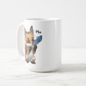 Whimsical Fox with a Feather Koffiemok (Voorkant links)