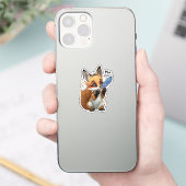 Whimsical Fox with a Feather Sticker (Telefoon)