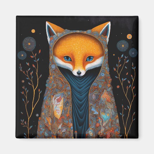 Whimsical Fox Woodland Fantasy Art Magnet (Voorkant)
