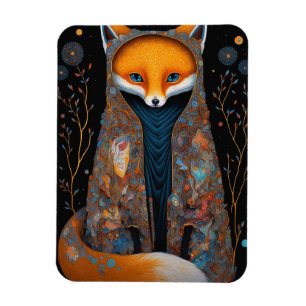 Whimsical Fox Woodland Fantasy Art Magnet Magneet