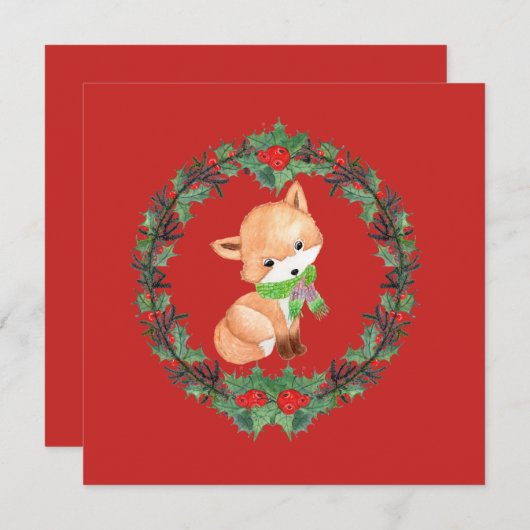 Whimsical Fox Wreath Personalized (Voorkant / Achterkant)