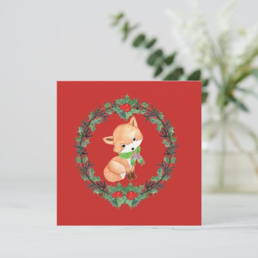 Whimsical Fox Wreath Personalized (Staand voorkant)