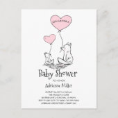 Whimsical Foxes and Balloons Boy Baby shower Uitnodiging Briefkaart (Voorkant)