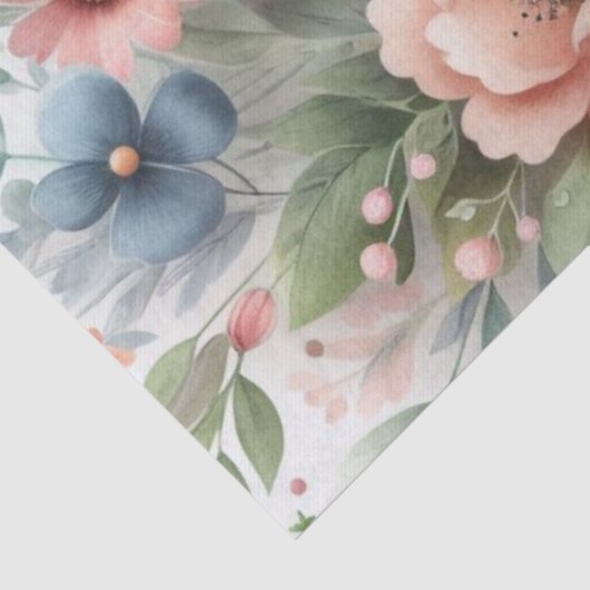 Whimsical Foxes bloemen en groen weefselpapier Tissuepapier (Detail)