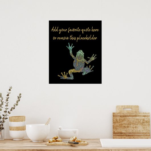 Whimsical Fractal Tree Kikker met Custom Quote Poster (Keuken)