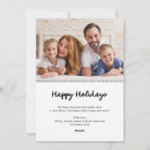 Whimsical Frame and Bow | Photo Happy Holidays Feestdagenkaart (Achterkant)