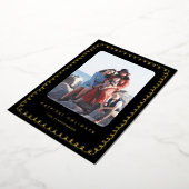 Whimsical Frame Happiest Holidays Folie Feestdagenkaart (Gedraaid)