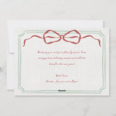 Whimsical Frame Holiday Bow Family Photo Card Feestdagenkaart (Achterkant)