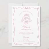 Whimsical frame with bow birthday invitation save the date (Voorkant)