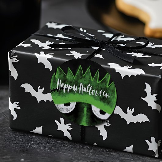 Whimsical Frankenstein Monster Happy Halloween Ronde Sticker