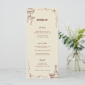 Whimsical Frans Feestelijk Verlovingsfeest of Brui Menu (Staand voorkant)