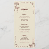 Whimsical Frans Feestelijk Verlovingsfeest of Brui Menu (Voorkant)