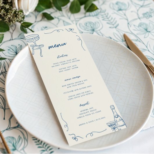 Whimsical Frans Feestelijke Verbindingsfeest of Br Menu