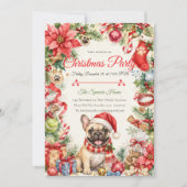Whimsical Franse Bulldog Kerstfeest Kaart (Voorkant)