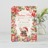 Whimsical Franse Bulldog Kerstfeest Kaart (Staand voorkant)