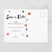 Whimsical Franse Bulldog Save the Date Foto Aankondigingskaart (Achterkant)