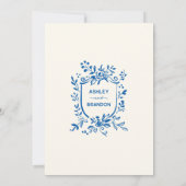 Whimsical French Blue Garden Pastoral Wedding  Kaart (Achterkant)