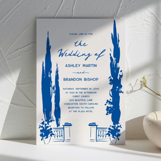 Whimsical French Blue Garden Pastoral Wedding  Kaart