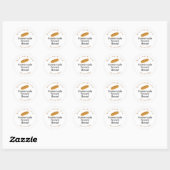 Whimsical French Bread Bakery Product Name Ronde Sticker (Vel)