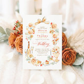 Whimsical French Floral Hand Drawn Fall Wedding Kaart