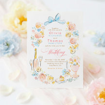 Whimsical French Floral Hand Drawn Wedding