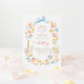 Whimsical French Floral Hand Drawn Wedding Kaart