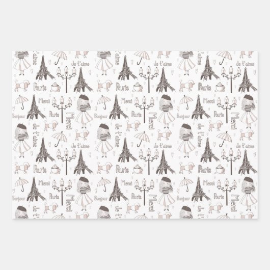 Whimsical French Inpakpapier Vel (Voorkant)