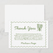 Whimsical Fresh Off de markt Groen Vrijgezellenfee Bedankkaart (Voorkant / Achterkant)