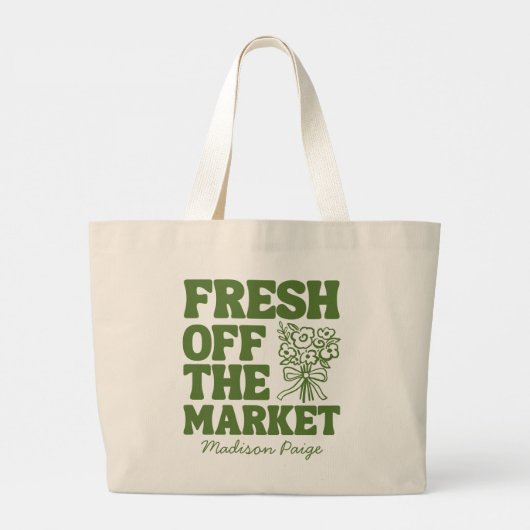 Whimsical Fresh Off de markt Groen Vrijgezellenfee Grote Tote Bag (Achterkant)