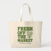 Whimsical Fresh Off de markt Groen Vrijgezellenfee Grote Tote Bag (Voorkant)