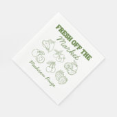 Whimsical Fresh Off de markt Groen Vrijgezellenfee Servet (Hoek)