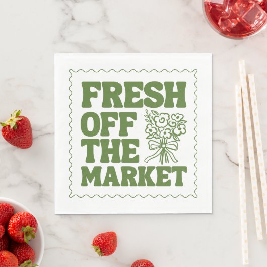 Whimsical Fresh Off de markt Groen Vrijgezellenfee Servet (Insitu)