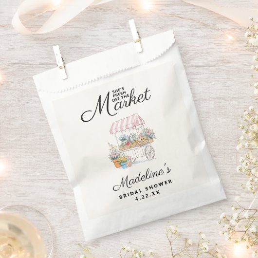 Whimsical Fresh Off The Market Bridal Shower  Bedankzakje (Geknipt)