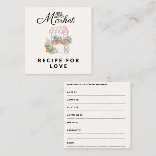 Whimsical Fresh Off The Market Bridal Shower  Informatiekaartje (Voorkant / Achterkant)