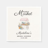 Whimsical Fresh Off The Market Bridal Shower  Servet (Voorkant)