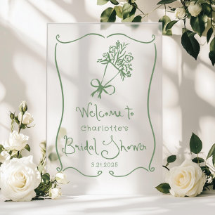 Whimsical Fresh Off the Market Sage groene bruid Acryl Bord