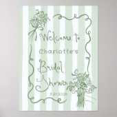 Whimsical Fresh Off the Market Sage groene bruid Poster (Voorkant)