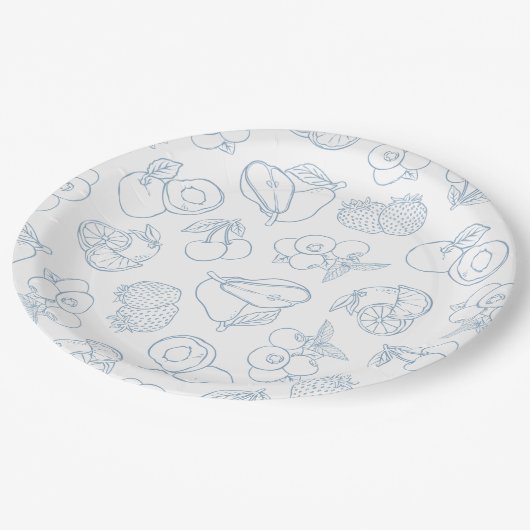 Whimsical Fresh van de markt Blauw Vrijgezellenfee Papieren Bordje (Gekanteld)