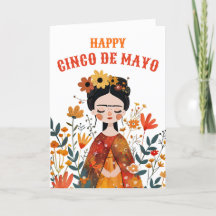 Whimsical Frida Kahlo Happy Cinco de Mayo