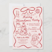 Whimsical Friendsmas Christmas Party Invitation Kaart (Voorkant)