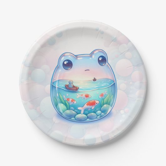 Whimsical Frog Adventure Verjaardagspapier Bord (Voorkant)