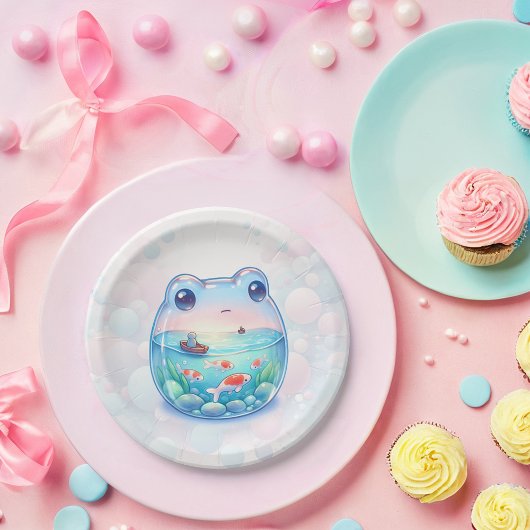 Whimsical Frog Adventure Verjaardagspapier Bord